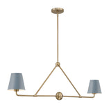 Xavier Linear Chandelier 42" Vibrant Gold Blue & White