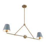 Xavier Linear Chandelier 42" Vibrant Gold Blue & White