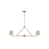 Xavier Linear Chandelier 42" Vibrant Gold Green & White