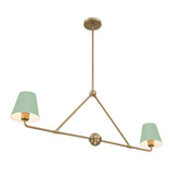 Xavier Linear Chandelier 42" Vibrant Gold Green & White