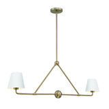 Xavier Linear Chandelier 42" Vibrant Gold White