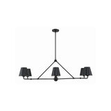 Xavier Linear Chandelier 46" Matte Black Black & White