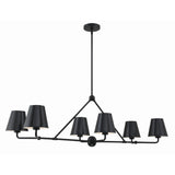 Xavier Linear Chandelier 46" Matte Black Black & White