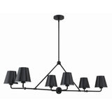 Xavier Linear Chandelier 46" Matte Black Black & White