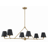 Xavier Linear Chandelier 46" Vibrant Gold Black & White