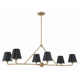 Xavier Linear Chandelier 46" Vibrant Gold Black & White