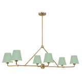 Xavier Linear Chandelier 46" Vibrant Gold Green & White