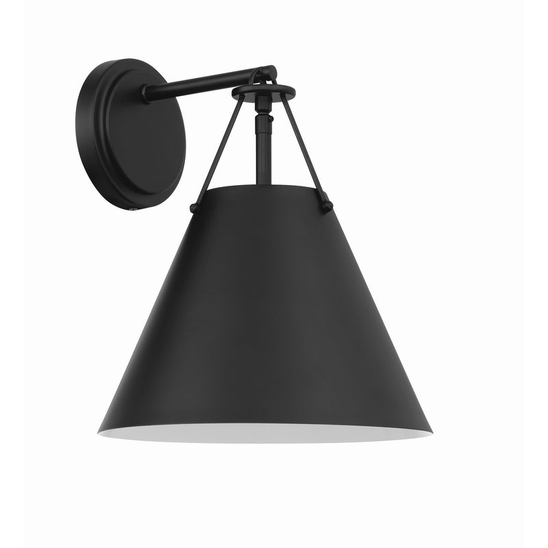 Xavier Sconce 10'' Matte Black Black & White
