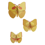 Yellow Butterflies Wall Art, Set of 3