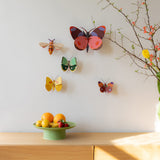 Yellow Butterfly Wall Art, styled in an interior