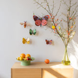 Yellow Butterfly Wall Art, styled in an interior