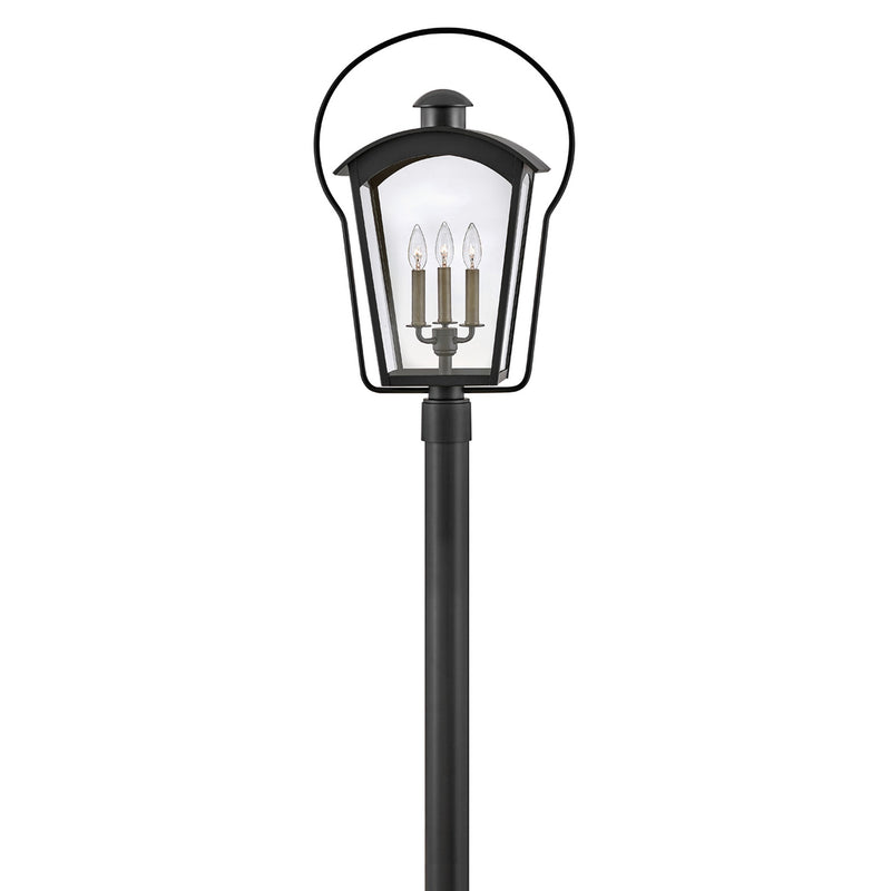 Yale Large Post Mount Lantern - Black - by Hinkley