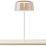Yurei Co-working Light with Acrylic Shade, Finish: Matte White, Color: Tea Brown Translucent