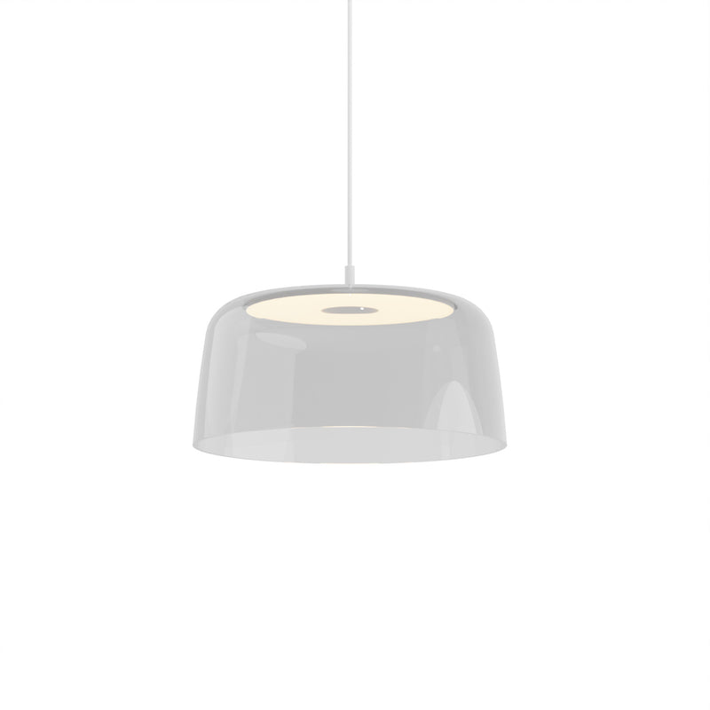 Yurei Pendant Light with Acrylic Shade By Koncept, Finish: Matte White, Color: Clear