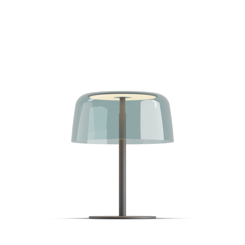 Yurei Table Lamp with Acrylic Shade By Koncept, Finish: Matte Black, Color: Blue TransTranslucent