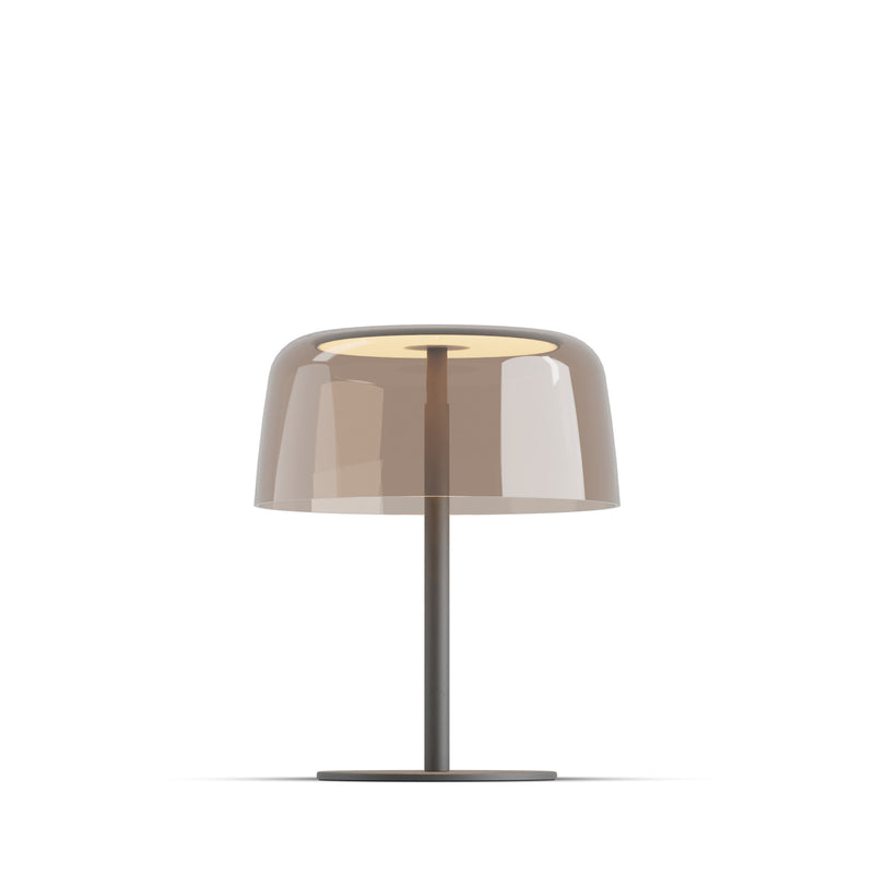 Yurei Table Lamp with Acrylic Shade By Koncept, Finish: Matte Black, Color: Tea Brown TransTranslucent