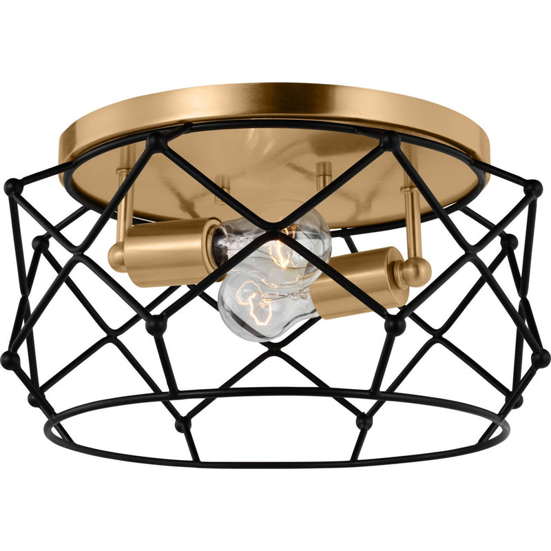 Zarra Flushmount — 14", Satin Brass