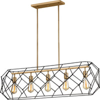 Zarra Linear Chandelier — 44", Satin Brass