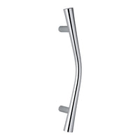 Zen Curved Door Pull Large in Satin Chrome by Colombo Design
