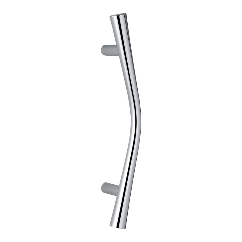 Zen Curved Door Pull Large in Satin Chrome by Colombo Design