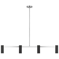 Zentro 4 Light Linear Chandelier Brushed Nickel By Generation Lighting Main View 1