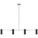 Zentro 4 Light Linear Chandelier Brushed Nickel By Generation Lighting Main View 1