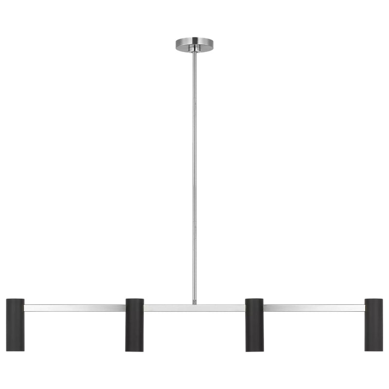 Zentro 4 Light Linear Chandelier Brushed Nickel By Generation Lighting Main View 1