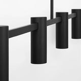 Zentro 4 Light Linear Chandelier Midnight Black By Generation Lighting Detailed View 1