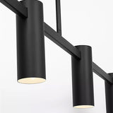 Zentro 4 Light Linear Chandelier Midnight Black By Generation Lighting Detailed View 2