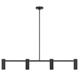 Zentro 4 Light Linear Chandelier Midnight Black By Generation Lighting Main View 1