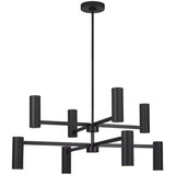 Zentro Eight Light Chandelier Midnight Black By Generation Lighting 