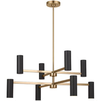 Zentro Eight Light Chandelier Satin Brass By Generation Lighting
