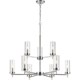 Zire Chandelier — 32", Chrome