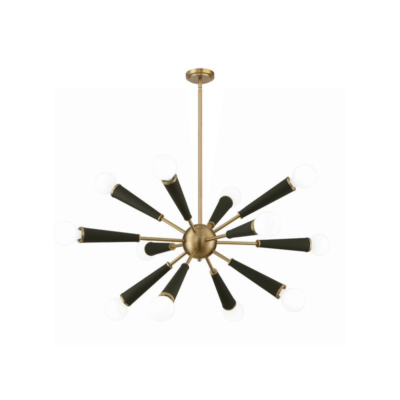 Zodiac Chandelier 34'' Aged Brass