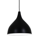 Zoe Ceramic Pendant Light by Geo Contemporary in Black ceramic with a black cord