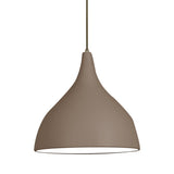 Zoe Ceramic Pendant Light by Geo Contemporary in Sand ceramic with a brown cord