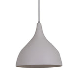 Zoe Ceramic Pendant Light by Geo Contemporary in White ceramic with a black cord
