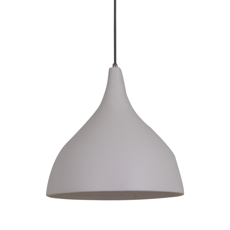 Zoe Ceramic Pendant Light by Geo Contemporary in White ceramic with a black cord