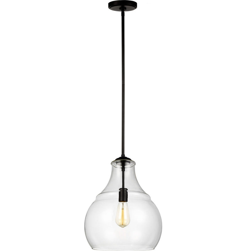 Zola Pendant — 13", Clear, Oil Rubbed Bronze