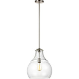 Zola Pendant — 13", Clear, Satin Nickel