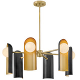 Zuri Chandelier Lacquered Brass Satin Black By Lark Living 