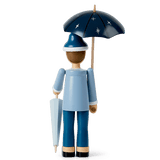 Kay Bojesen Sandman, Blue/Light Blue, H: 8.3" By Kay Bojesen