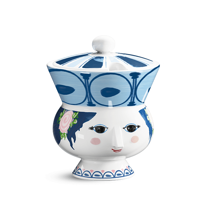 Bjørn Wiinblad Dora Bowl, Blue, Ø: 3.7" By Bjorn Wiinblad