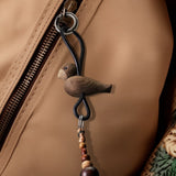 Kay Bojesen Bird Keychain, Silver/Black Leather By Kay Bojesen