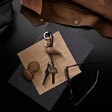 Kay Bojesen Bird Keychain, Silver/Black Leather By Kay Bojesen