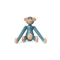 Kay Bojesen Vintage Monkey, Mini, Blue, H: 3.7" By Kay Bojesen