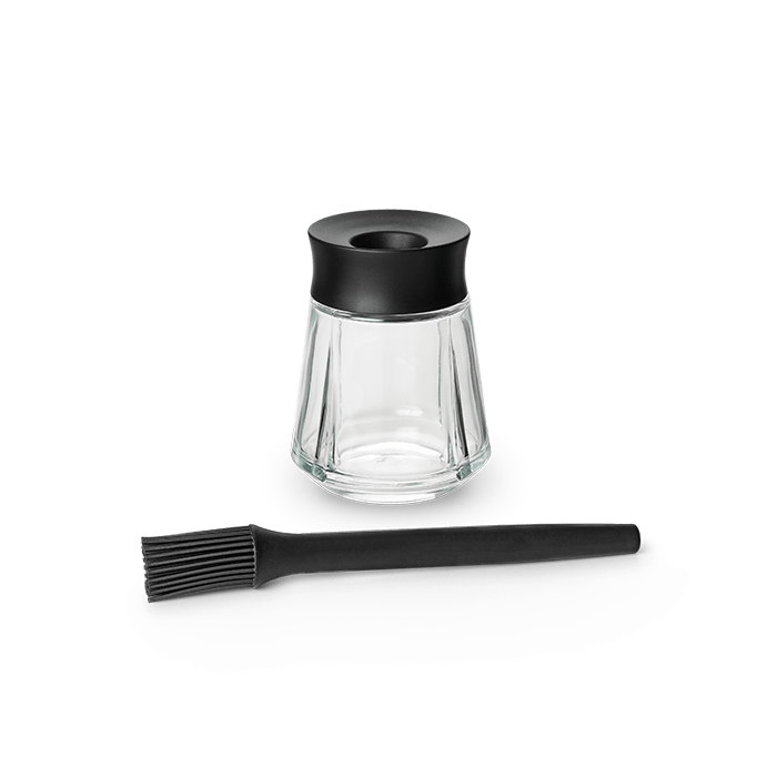 Rosendahl Grand Cru Marinade Glass With Brush, Black, H: 8.1" By Rosendahl