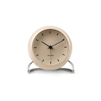 Arne Jacobsen City Hall Table Clock, Ø: 4.3" Sandy Beige By Arne Jacobsen
