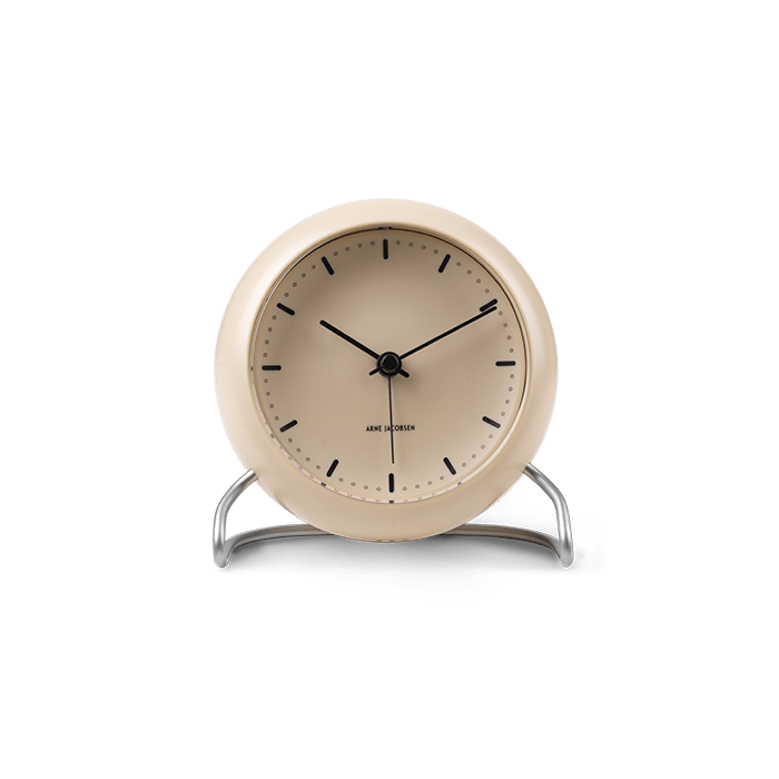 Arne Jacobsen City Hall Table Clock, Ø: 4.3" Sandy Beige By Arne Jacobsen