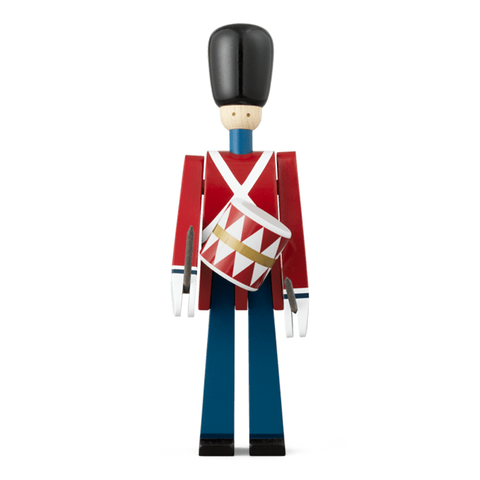 Kay Bojesen Drummer, Small, Red/Blue/White, H: 8.9" By Kay Bojesen